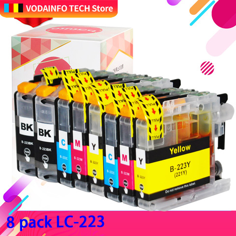 Compatible para hermano LC223 cartucho de tinta para Brtoher DCP-J562DW/J4120DW/MFC-J480DW/J680DW/J880DW/J4620DW/J5720DW/J5320DW ► Foto 1/6