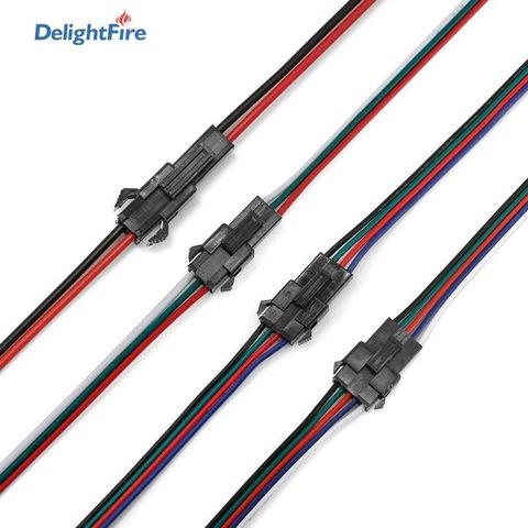 Conector SM JST 22AWG, 2/3/4/5 pines, 5/10/20/50/100 pares, Cable de extensión LED macho a hembra para tira LED RGB 3528 RGBW, 5050 ► Foto 1/6