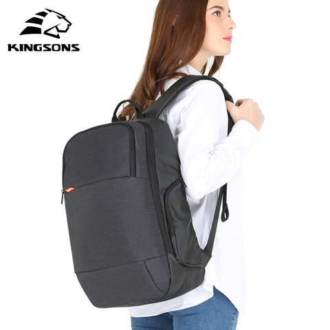 Kingsons-mochila para ordenador portátil con carga USB para hombre y mujer, bolso a la moda, antirrobo, de 15 pulgadas, para negocios ► Foto 1/6