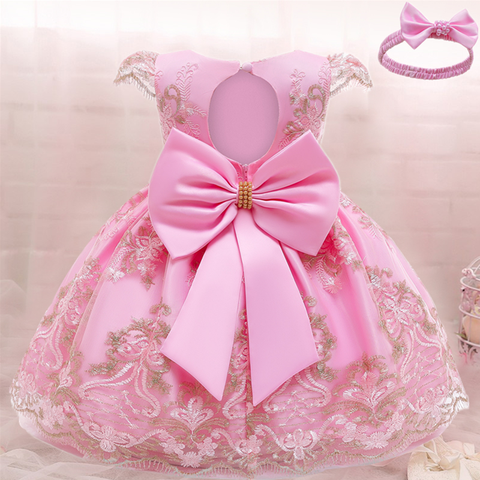 Bebé niñas vestido de Navidad 3 6 9 12 18 24 meses niño recién nacido encaje princesa vestido de 1 año viejo cumpleaños fiesta traje de Año Nuevo ► Foto 1/6