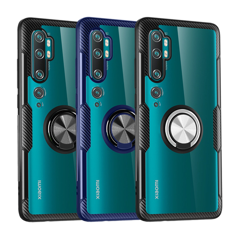 Funda transparente para Xiaomi Mi 10T Pro Lite, Redmi Note 10, 9A, 9C, 9, 9S, 9T Pro, 8 T, 8 T, 7, 5, a prueba de golpes, con soporte de anillo ► Foto 1/6