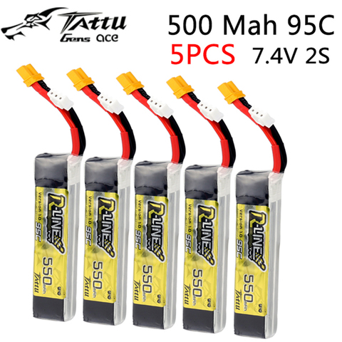 Tattu-batería recargable LiPo r-line 1,0, 2S, 3S1P, 550mAh, 95C, 7,4 V, 11,1 V, con enchufe XT30 para Dron de carreras con visión en primera persona Quadcopte ► Foto 1/6