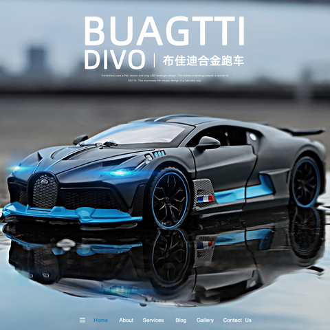 Bugatti Veyron Divo-Coche en miniatura de aleación, juguete de Metal fundido a presión, vehículos de fricción, regalos para chico y niño, 1:32, envío gratis ► Foto 1/6