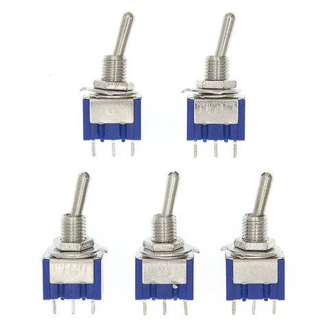 10 pc/lot azul Mini MTS-102 3-Pin SPDT ON-ON 6A 125VAC interruptores de palanca miniatura ► Foto 1/6