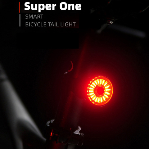 Sensor inteligente de luz trasera de bicicleta, luz Led recargable vía USB para SILLÍN de bicicleta, luz trasera con soportes de montaje para ciclismo nocturno ► Foto 1/6