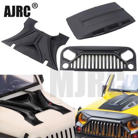 El MJRC de 1:10 RC shell cuerpo Jeep Wrangler Rubicon por axial SCX10 D90 90046 90047 distancia entre ejes de 313mm cara de enojado la admisión de aire para capó rejilla ► Foto 1/6