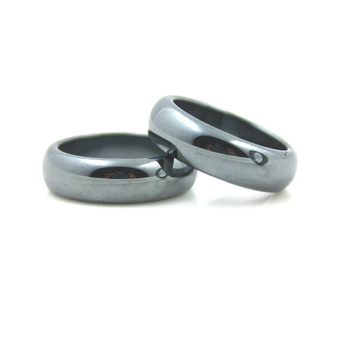 Envío Gratis anillo de hematita (1 pieza) suave y de moda de 5A grado superficie 6mm negro imán hombres y mujeres anillo ► Foto 1/6