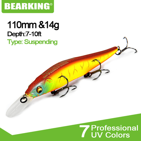 Bearking 2017 excelente buenos Señuelos de Pesca minnow... señuelos de calidad profesional 11cm/14g modelo caliente crankbaits penceil cebo popper ► Foto 1/6