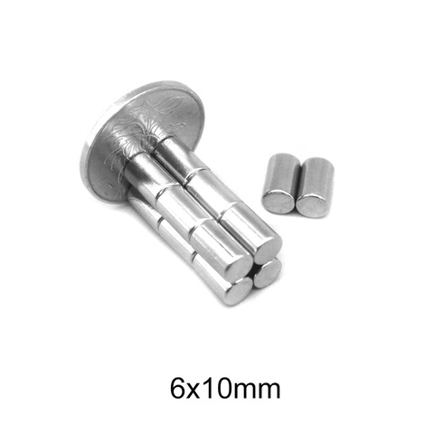 Imán fuerte de búsqueda de 6x10, imanes pequeños y redondos de 6mm x 10mm, disco magnético de neodimio de 6x10mm, 10-200 Uds. ► Foto 1/6