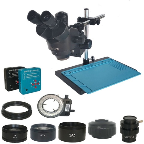 Microscopio estéreo Trinocular con cámara 3.5X-90X para reparación de joyas, Kit de soldadura PCB, 38MP, HDMI, Compatible con USB ► Foto 1/6