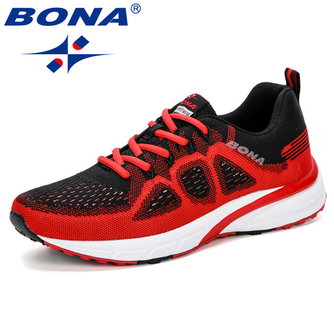 BONA-zapatillas de correr con cordones para hombre, zapatos deportivos cómodos, zapatillas de andar ligeras, zapatos de correr en el exterior, 2022 ► Foto 1/6