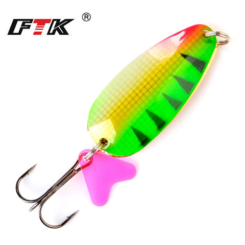 FTK 1pc señuelo de Metal para pesca Spinner cebo 21g 30g 35g carpa doble señuelo cuchara con agudos gancho Jigg cebo duro para Pike pesca ► Foto 1/6