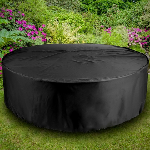 Cubierta redonda de tela Oxford para muebles, resistente al polvo, impermeable, para Patio exterior, jardín, terraza, mesa redonda, funda protectora para piscina ► Foto 1/5