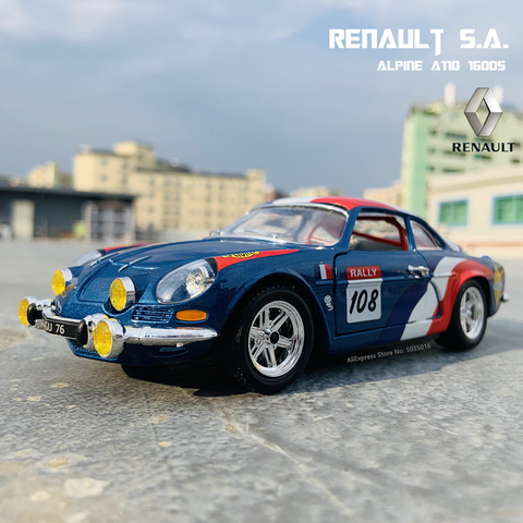 Bburago-Coche de simulación de aleación de metal modelo Renault Alpine A110 1600s, adornos para manualidades, juguete de colección, herramientas de regalo, 1:24 ► Foto 1/6