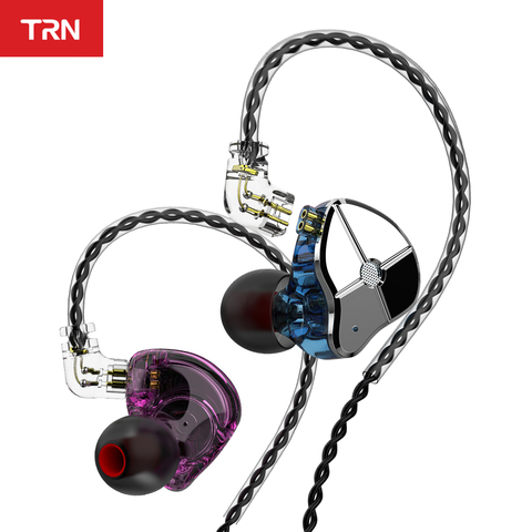 TRN ST1 1DD + 1BA híbrido en la oreja los auriculares HIFI DJ Monitor deporte del auricular auriculares con QDC Cable TRN V90 BA5 VX ► Foto 1/6