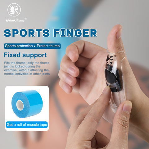 Qiacheng-Protector de dedo pulgar para articulaciones, esguince, Protector de baloncesto, lesiones por rotura, tenosinovitis, férula fija para dedos ► Foto 1/6