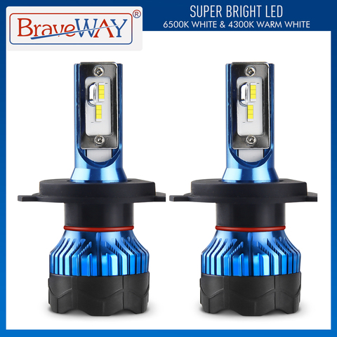 Bombillas Led para faros de coche BraveWay H4 H7 H1 Turbo Led 9006 HB4 bombillas Led para faros antiniebla DE COCHE H11 HB3 lámpara para bombillas de Auto ► Foto 1/6