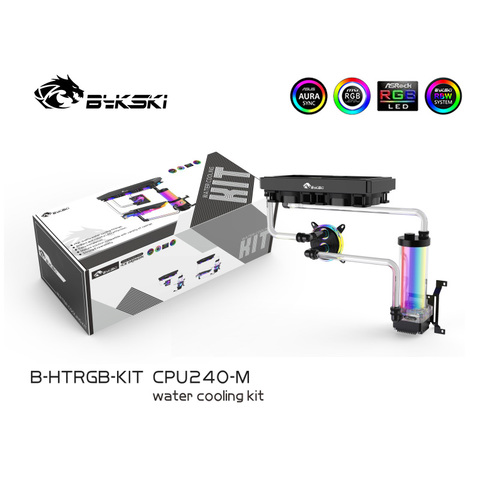 BYKSKI-Kit de refrigeración por agua para CPU, bomba de bloque de agua, radiador de 240mm, ventilador de 120mm, sistema de radiador de ordenador ► Foto 1/5