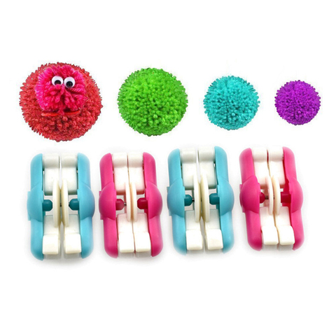 2 unids/lote Mini Pompom Pom-pom Maker para bola de pelusa Weaver la aguja de tejer bricolaje lana Set de herramientas para manualidades para el regalo de las mujeres ► Foto 1/6