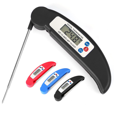 Termómetro Digital plegable para cocina, herramienta de medición de alimentos, barbacoa, carne, horno, agua y aceite ► Foto 1/4