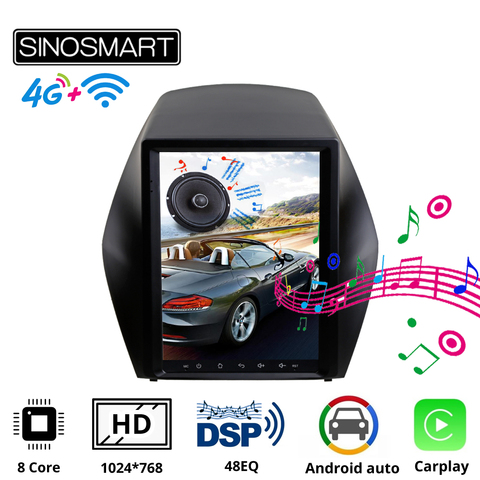 Sinosmart estilo Tesla Vertical IPS pantalla Gps para coche Multimedia reproductor de navegador para Hyundai IX35 I35 Tucson 2009-2015 ► Foto 1/3