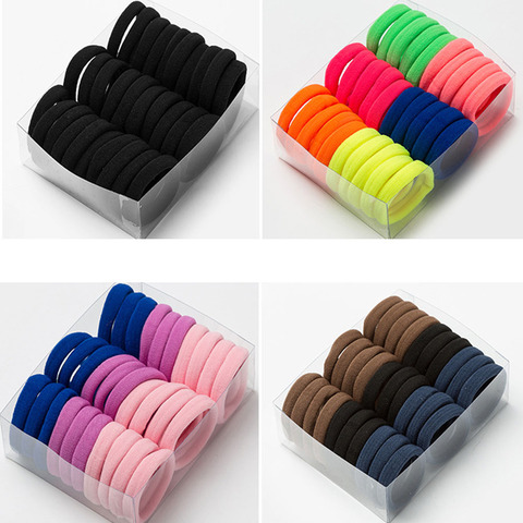 30 unids/set las mujeres las Niñas 4CM colorido de Nylon elástico de bandas de pelo de cola de caballo titular de bandas de goma accesorios para el cabello diadema ► Foto 1/6