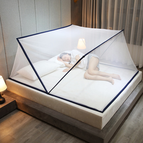 Internet celebridad plegable mosquitera instalación portátil Anti-Mosquito red cortinas toldo para camas ► Foto 1/6