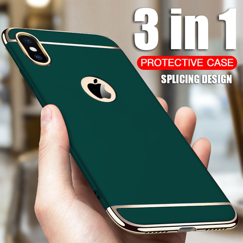 Funda de teléfono chapada de lujo para iphone, carcasa trasera dura mate para iphone 11 Pro Max 6 6s 7 8 Plus 5 5s SE X XS Max XR ► Foto 1/6