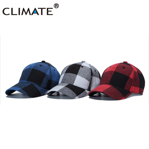 CLIMATE Fashion-Gorra de Baseball a cuadros para hombre y mujer, gorro a cuadros, a cuadros, de algodón, sin logotipo, para cheques clásicos ► Foto 1/6