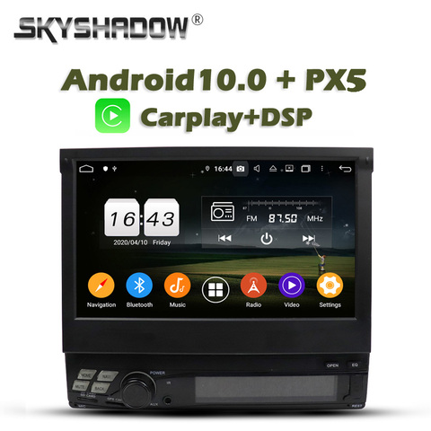 Carplay 1Din PX6 DSP Android IPS 10,0 64G + 4GB reproductor de DVD del coche Bluetooth 5,0 Wifi GPS mapa RDS Radio universal para Nissan ► Foto 1/6