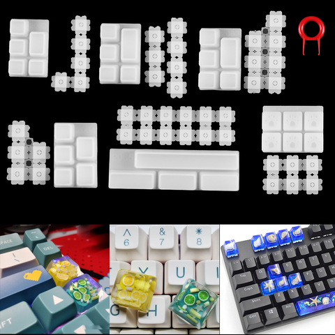 Molde de teclado Manual para mecánico de Gaming, 1 Uds., tapas para llaves de pata de Mascota, moldes de silicona, manualidades de resina de flores secas ► Foto 1/6