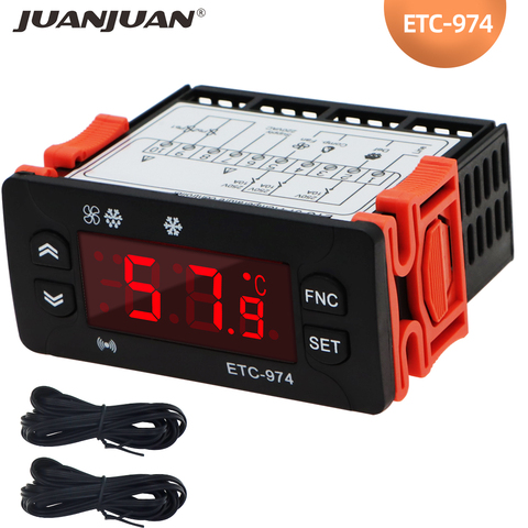 Controlador de temperatura Digital para ETC-974, termostato de microordenador, alarma de refrigeración, 220V, sensor NTC, 40% de descuento, 5 uds. ► Foto 1/6
