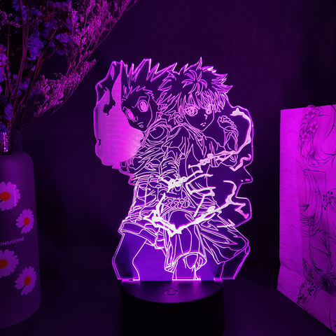 Killua & Gon-Lámpara de la Amistad 3D, figura de Anime hxh, iluminación hacia arriba, luces con Sensor LED, arte Manga para el hogar, Decoración, regalo para Amiga ► Foto 1/1