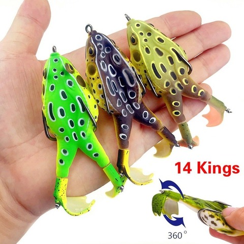 Hélice doble trueno rana de señuelo de pesca 9cm/13,6g flotante biónico de pesca de carpa con señuelo Artificial Crankbait para piscardo cebo ► Foto 1/6