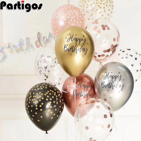 Globos inflables de látex globo de feliz cumpleaños, decoración de fiesta de cumpleaños, 10/20 piezas ► Foto 1/6