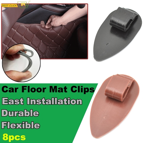 8x coche Universal piso Mat Anti-Slip Clips, soportes de alfombra embellecedores de fijación abrazaderas de fijación duradera accesorios de coche ► Foto 1/6