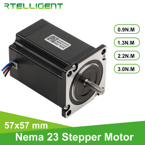 Rtelligent-Motor paso a paso 57A3 Nema 23, 1/2,2/3 n. M, eje D de 4 conductores, Motor paso a paso de brida de 57mm para fresadora de grabado CNC ► Foto 1/6