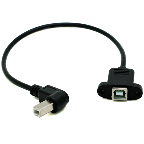 Cable USB tipo B para impresora, Cable de impresión de macho a estampado femenino, Cable de extensión de montaje en Panel, de ángulo recto ► Foto 1/2