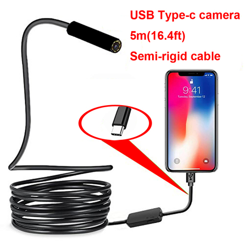 Cámara endoscópica USB tipo c Android 7,0mm Cable duro PC Android Teléfono endoscopio Tubo Tipo C inspección de endoscopio mini cámara ► Foto 1/6