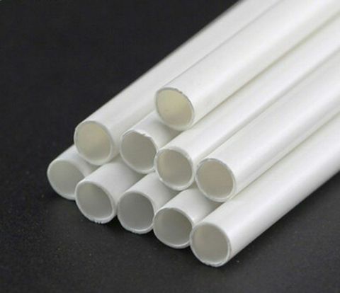 Tubo de plástico ABS blanco, redondo, hueco OD 2/2, 5/3/4/6/8mm x 250mm de longitud ► Foto 1/4