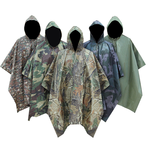 Impermeables de camuflaje para exteriores, estera gruesa multifunción/bloqueo de luz/traje Ghillie, accesorios tácticos, capa de caza de equipo militar ► Foto 1/6