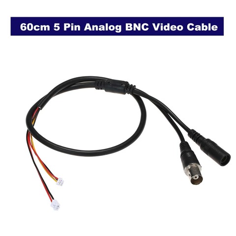 2/5 unids/lote 60cm 5 Pin analógica de Video BNC Cable de alambre de plomo F Video & DC Jack hembra de Cable para cámara CCTV analógica placa PCB ► Foto 1/6