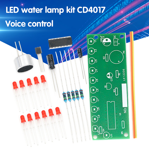 Kit de lámpara LED de agua, control de sonido, lámpara de color, diversión, producción electrónica, piezas de enseñanza y entrenamiento, bricolaje, CD4017 ► Foto 1/6
