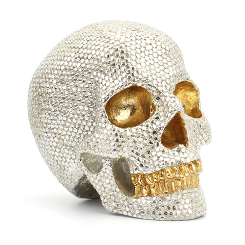 Cabeza de calavera de terror de resina brillante, adornos de escritorio, artesanía de resina Retro, decoración del hogar, regalo para Bar, decoración de fiesta ► Foto 1/6