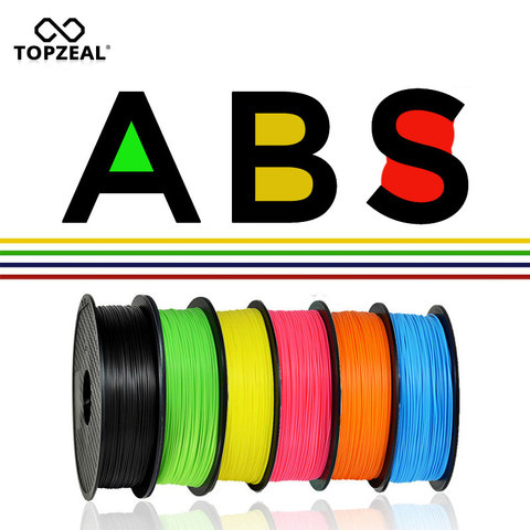 TOPZEAL 3D impresora ABS filamento 1,75mm precisión Dimensional +/-0,02mm 1 KG 343 M 2.2LBS 3D material de impresión de plástico para RepRap ► Foto 1/6