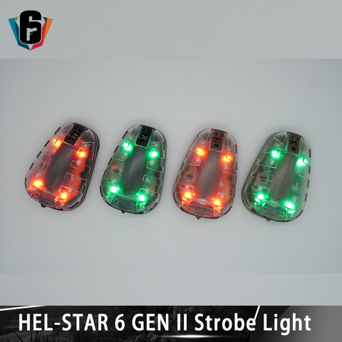 Táctico Airsoft HEL estrella 6 casco luz Gen II señal verde rojo IR luz estroboscópica de supervivencia de la lámpara accesorios de casco Fast ► Foto 1/6