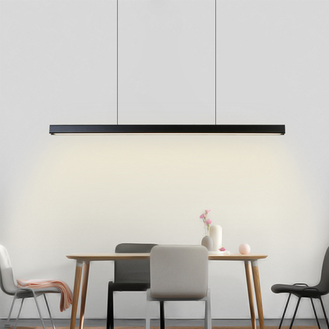 Lámpara colgante de estilo nórdica para iluminación de interiores, candelabro con iluminación LED con longitud de 80cm/100cm/120cm, apto para restaurantes, bares, oficinas, comedores y salas de estudio ► Foto 1/1