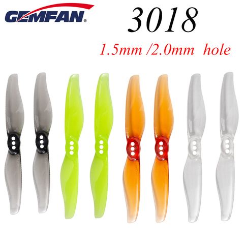 Gemfan-hélice de 2 aspas Hurricane 3018, 3x1,8, 3 pulgadas, 1,5mm/2,0mm, montaje en T para Dron teledirigido, montura de palillo de dientes de carreras, FPV ► Foto 1/6