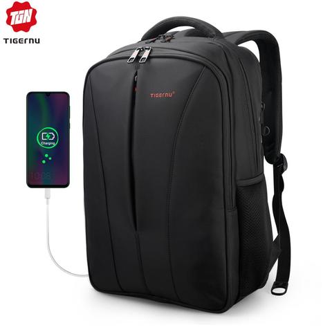 Tigernu de Nylon repelente al agua los hombres Anti robo de 15,6 pulgadas del ordenador portátil mochilas para negocios cargador USB ordenador mochila para niños ► Foto 1/6