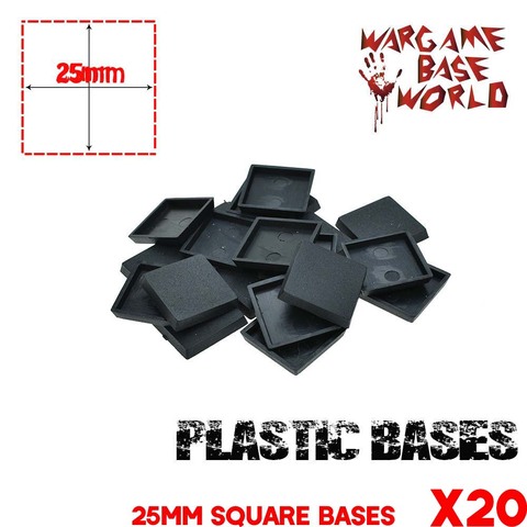 Bases de modelo para juegos, miniaturas, 20 piezas, 25mm, base cuadrada ► Foto 1/2